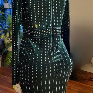 Elegant Green Studded Dress